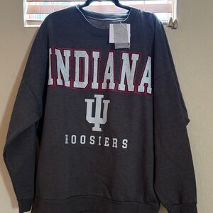 Indiana Hoosiers Charcoal Graphic Crewneck Sweatshirt